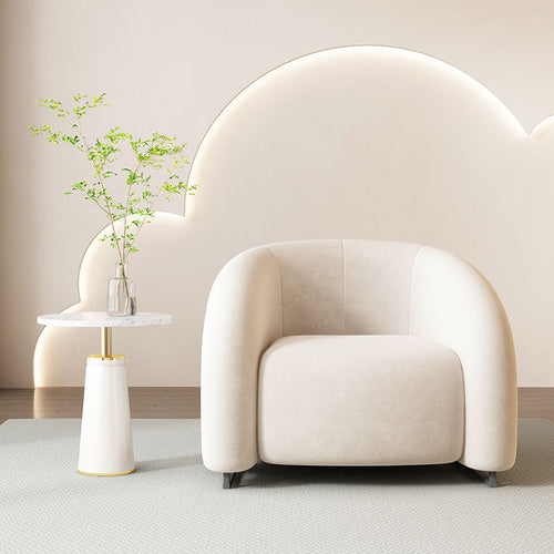 Classic U18 Armchair, White Velvet